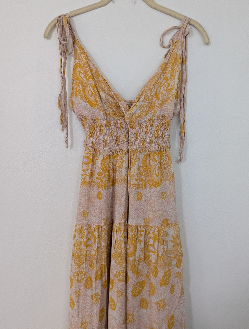 Free People Intimately Let's Smock About It Dress Floral Print Maxi Length Large - Picture 3 of 11